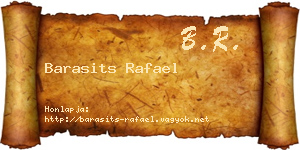Barasits Rafael névjegykártya